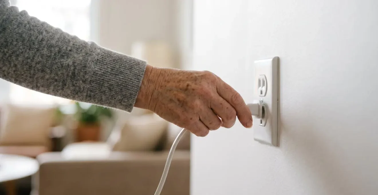 Vue d'une solution élégante de prise électrique rehaussée sans travaux dans un intérieur moderne