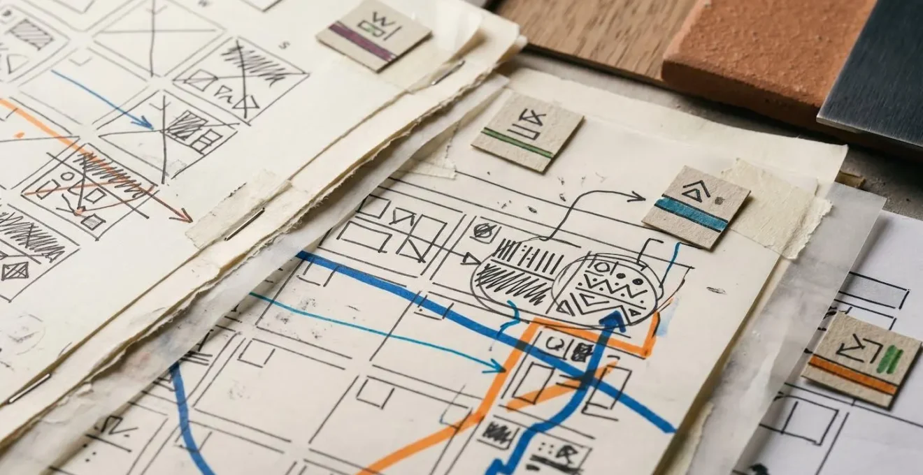 Gros plan sur un planning de chantier montrant la coordination complexe entre corps de métier