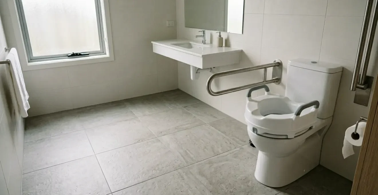 Installation sécurisée d'un rehausseur de toilette pour personne de forte corpulence