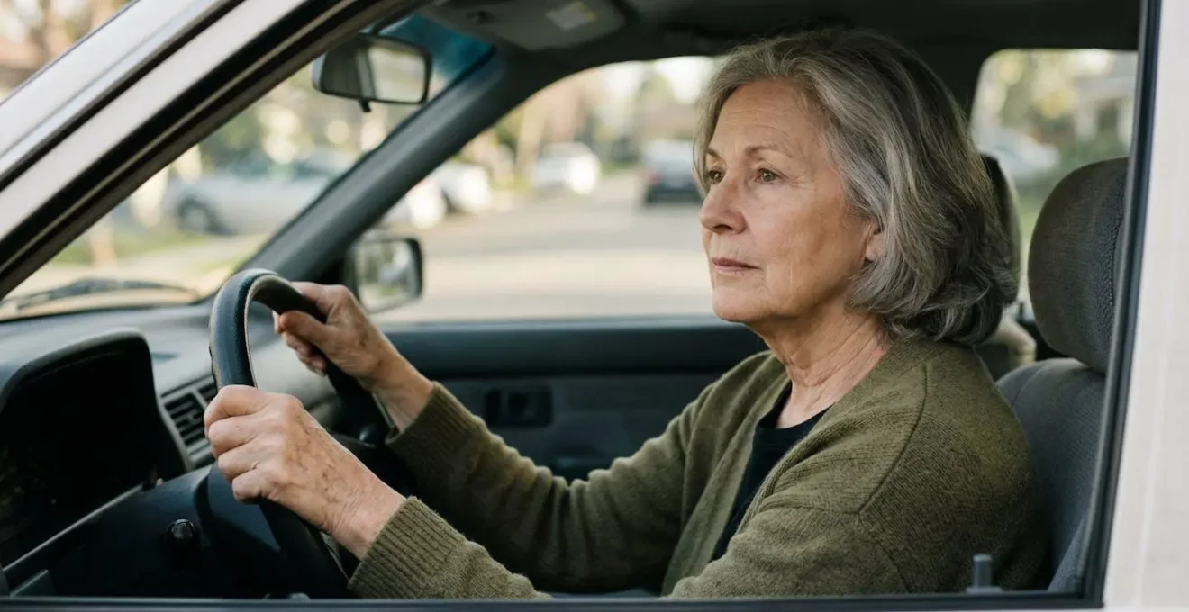 Senior réfléchissant à sa sécurité au volant et la décision d'arrêter de conduire
